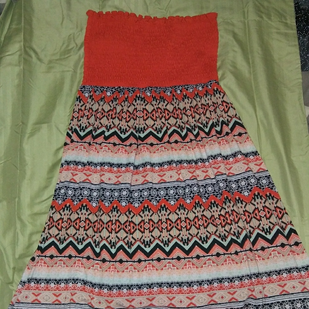 Orange Tubetop Dress